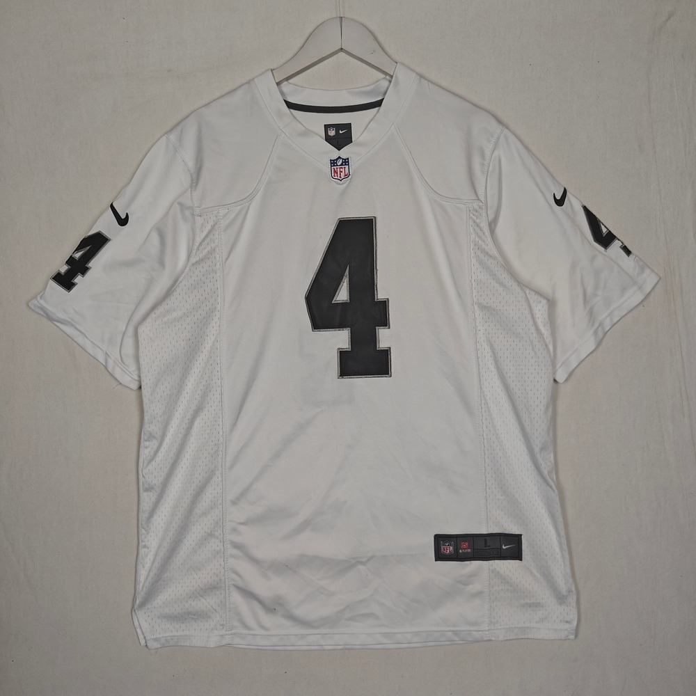 Nike NFL Oakland Raiders Derek Carr 4 Jersey White Mens Large